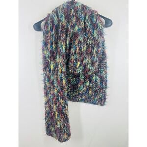 Amanda Blu Womens Multicolor‎ Eyelash Knit Scarf with Sequins Fuzzy Winter Wrap